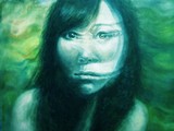 Obraz malířky Misung Kwak, umělkyně z Jižní Koreje